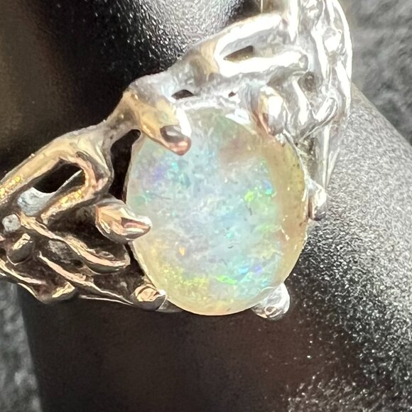 Sterling Silver and Opal Ring - Picture 5 of 5